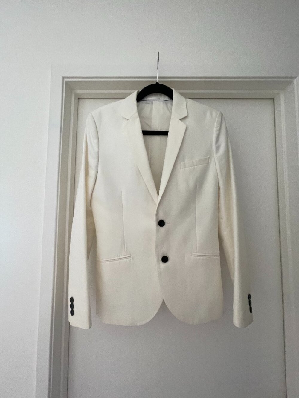 H&M Two button Suit Jacket, white, Size 34 (Small)